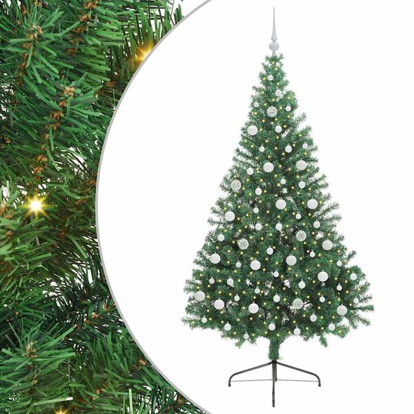 vidaXL &Aacute;rbol de Navidad Artificial Preiluminado Verde 210 cm PVC