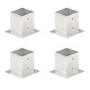 vidaXL Anclajes para postes 4 unidades metal galvanizado 121 mm