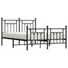 vidaXL Estructura cama sin colchón con estribo metal negro 150x200 cm