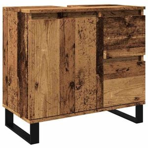 vidaXL Mueble de lavabo madera de ingenier&iacute;a envejecida 65x33x60 cm