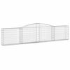 vidaXL Cestas de gaviones 15 uds forma de arco hierro 400x30x80/100 cm
