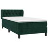 vidaXL Cama box spring con colch&oacute;n terciopelo verde oscuro 80x200 cm