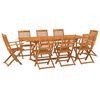 vidaXL Set comedor de jard&iacute;n 9 piezas madera maciza acacia 220x90x75cm