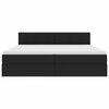 vidaXL Cama con almacenamiento y colch&oacute;n Negro 200 x 200 cm