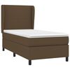 vidaXL Cama box spring con colch&oacute;n tela marr&oacute;n oscuro 90x190 cm