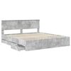 vidaXL Estructura de cama Gris Concreto 200 x 200 cm Madera Ingenieril