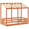 vidaXL Cama infantil con techo madera maciza pino marr&oacute;n 80x160 cm