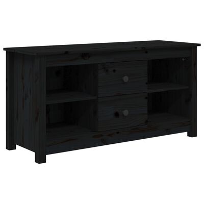 vidaXL Mueble de TV de madera maciza de pino negro 103x36,5x52 cm