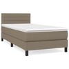 vidaXL Cama box spring con colch&oacute;n tela gris taupe 80x200 cm