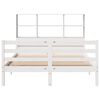 vidaXL Cama con estanter&iacute;a sin colch&oacute;n madera maciza blanca 140x200 cm