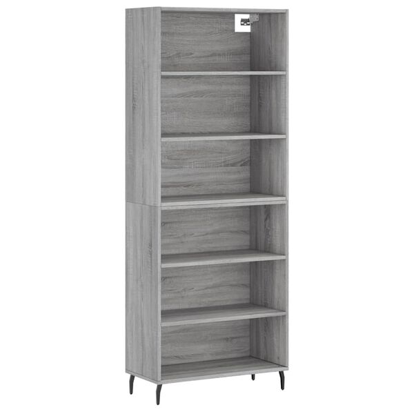 vidaXL Aparador alto madera de ingenier&iacute;a gris Sonoma 69,5x32,5x180 cm