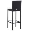vidaXL Set muebles bar jardín y cojines 7 pzas ratán sintético negro