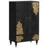 vidaXL Aparador alto Negro 60 x 33 x 100 cm Madera de mango maciza