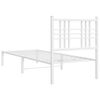 vidaXL Estructura cama sin colch&oacute;n con cabecero metal blanco 80x200 cm