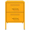 vidaXL Mesitas de noche 2 uds acero amarillo mostaza 36x39x50,5 cm