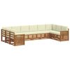 vidaXL Conjunto de sof&aacute;s de exterior 10 uds. Natural y Crema