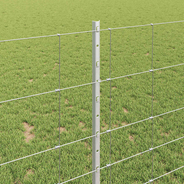 vidaXL Valla con Poste Plateado 1 x 50 m Acero