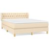 vidaXL Cama box spring con colch&oacute;n tela color crema 140x200 cm