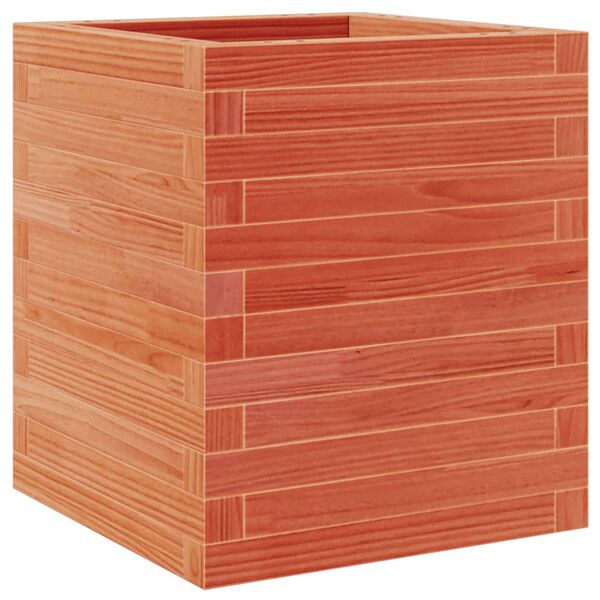 vidaXL Jardinera de madera maciza pino marr&oacute;n cera 40x40x46 cm
