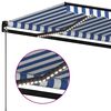 vidaXL Toldo manual retr&aacute;ctil con LED azul y blanco 450x300 cm