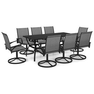 vidaXL Juego de comedor de jard&iacute;n 9 piezas textilene y acero