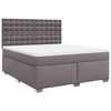 vidaXL Cama box spring con colch&oacute;n cuero sint&eacute;tico gris 180x200 cm