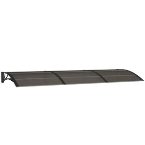 vidaXL Marquesina de puerta policarbonato negro 300x100 cm