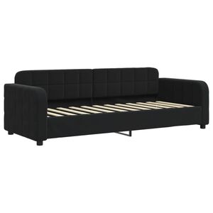 vidaXL Sof&aacute; cama sin colch&oacute;n terciopelo negro 80x200 cm