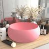 vidaXL Lavabo de lujo redondo cer&aacute;mica rosa mate 40x15 cm