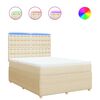 vidaXL Cama box spring con colch&oacute;n tela color crema 140x200 cm