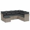 vidaXL Set de sof&aacute;s de jard&iacute;n 7 pzas con cojines rat&aacute;n PE gris claro