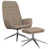vidaXL Sill&oacute;n de relax con taburete tejido de microfibra gris taupe