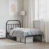 vidaXL Estructura cama sin colch&oacute;n con cabecero metal negro 90x190 cm