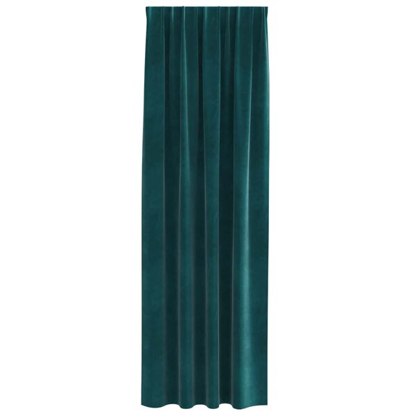 vidaXL Cortinas opacas 2 pcs Verde oscuro 140 x 260 cm Terciopelo