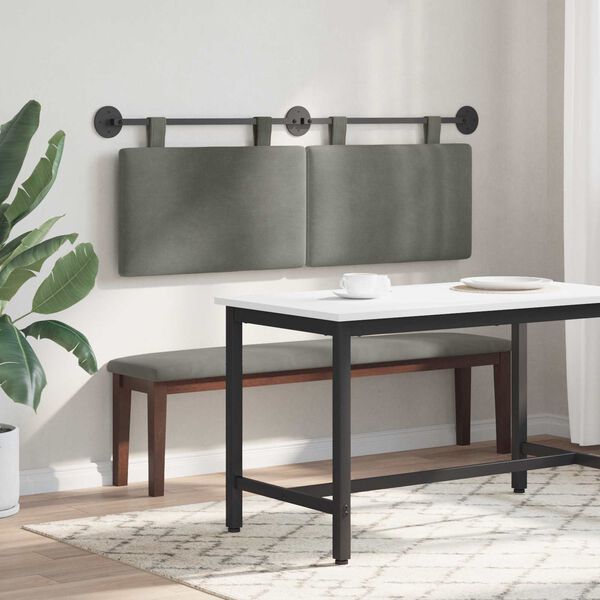 vidaXL Cabecera Colgante Liso Gris Claro 150 x 55 x 5 cm Tela de Pana