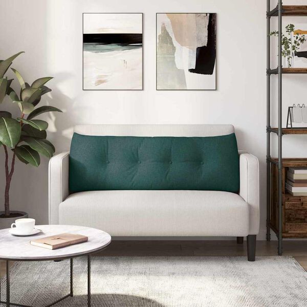 vidaXL Coj&iacute;n de Espalda Verde oscuro 140 x 24 x 50 cm tela