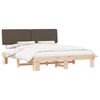 vidaXL Estructura de Cama con Cabecera Tapizada Taup&eacute; 200 x 200 cm