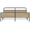 vidaXL Estructura de cama sin colch&oacute;n metal roble ahumado 193x203 cm