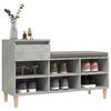 vidaXL Mueble zapatero madera contrachapada gris hormigón 102x36x60 cm