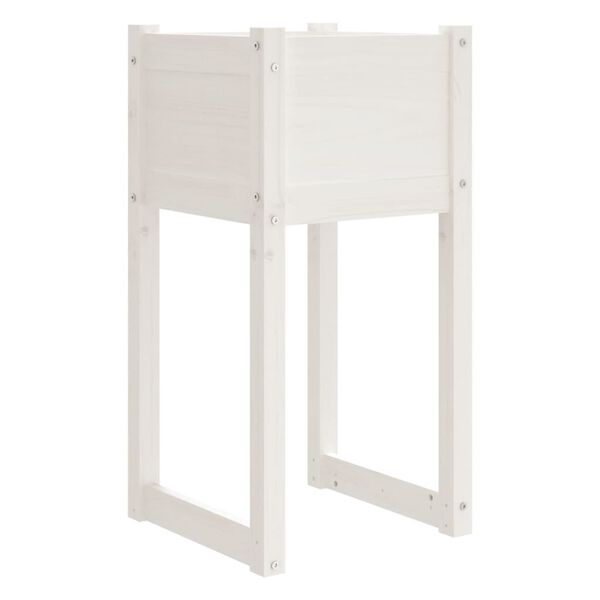 vidaXL Jardinera 2 unidades madera maciza de pino blanco 40x40x81 cm