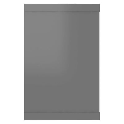 vidaXL Estantes cubo de pared 4 uds aglomerado gris brillo 60x15x23 cm