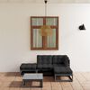 vidaXL Juego de muebles de jard&iacute;n 5 pzas y cojines madera pino maciza