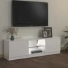 vidaXL Mueble de TV con luces LED blanco brillante 120x30x36 cm