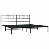 vidaXL Estructura cama sin colch&oacute;n con cabecero metal negro 180x200 cm