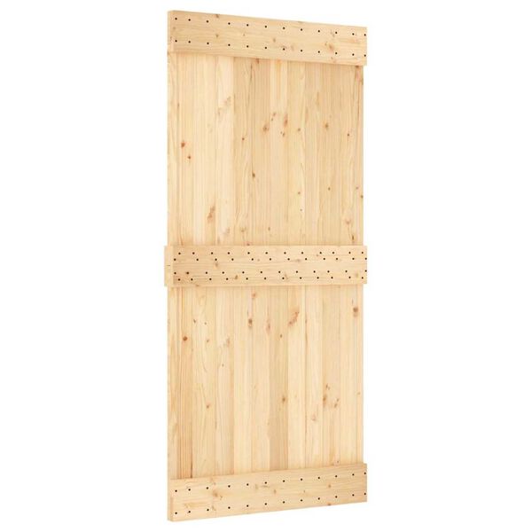 vidaXL Puerta corredera con herrajes madera maciza de pino 95x210 cm