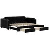 vidaXL Sof&aacute; cama nido con cajones tela negro 80x200 cm