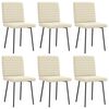 vidaXL Sillas de comedor 6 unidades cuero sint&eacute;tico color crema