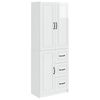vidaXL Juego de armarios 2 pcs Blanco Brillante Madera de ingenier&iacute;a