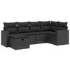 vidaXL Set de sof&aacute;s de jard&iacute;n 6 piezas y cojines rat&aacute;n sint&eacute;tico negro