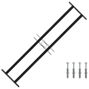 vidaXL Rejilla de Ventana Negro 115 x 30 cm